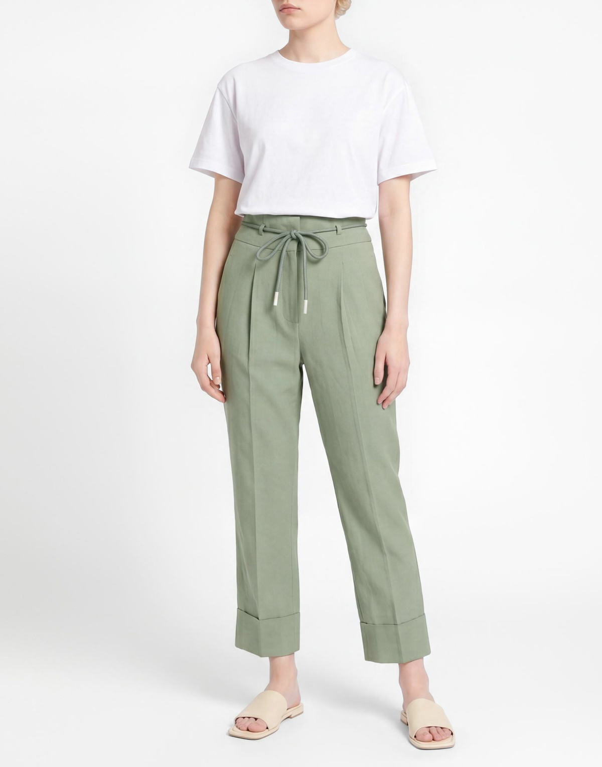 Peserico Womens Pants in Sage green