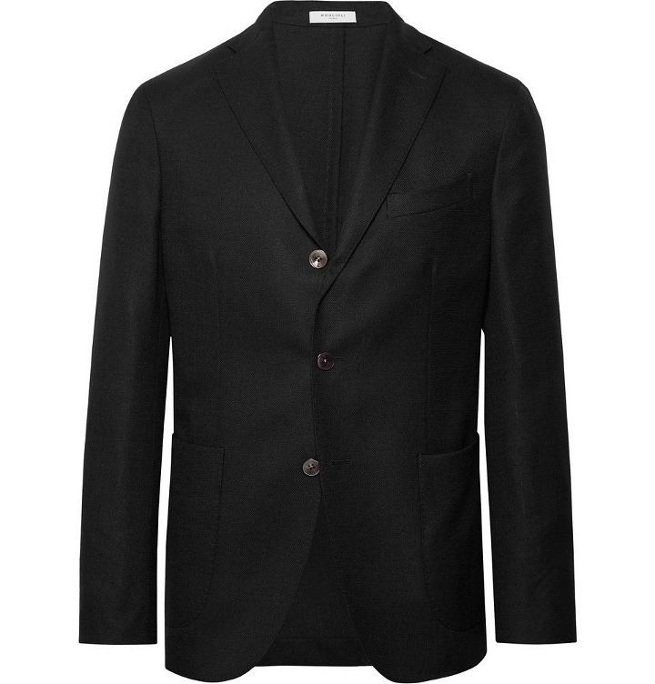 Photo: Boglioli - Black K-Jacket Slim-Fit Unstructured Wool-Hopsack Blazer - Men - Black