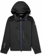 Moncler Grenoble - Vert Logo-Appliquéd Polartec® Alpha® Crinkled-Shell and Mesh Hooded Jacket - Black