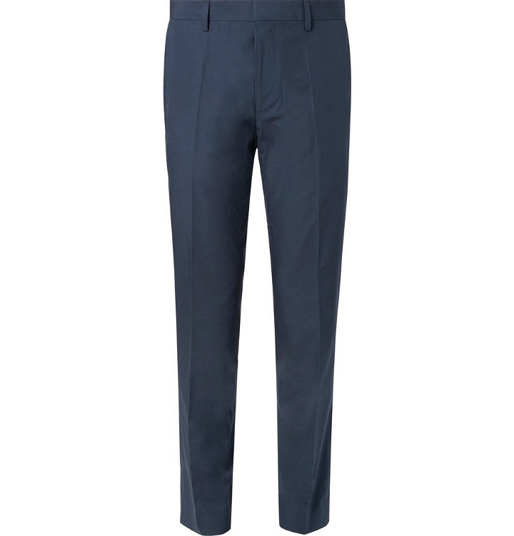 Photo: Hugo Boss - Navy Genesis Slim-Fit Cotton Suit Trousers - Men - Navy