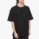 Comme des Garçons Homme Men's Contrast Stitch Pocket Logo T-Shirt in Black