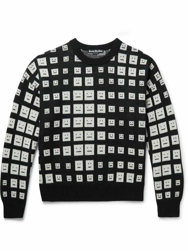 Photo: Acne Studios - Logo-Jacquard Wool Sweater - Black