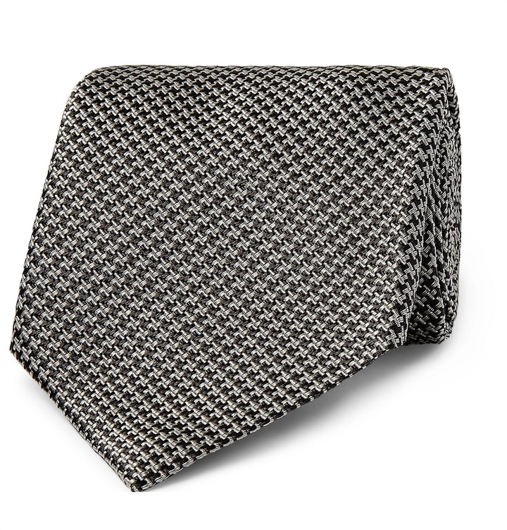 Photo: TOM FORD - 8cm Houndstooth Silk-Jacquard Tie - Gray