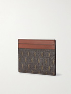 SAINT LAURENT - Leather-Trimmed Monogrammed Canvas Cardholder