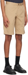 Sunspel Tan Garment-Dyed Shorts