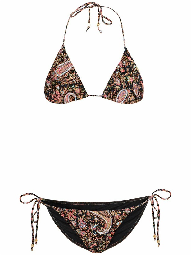 Photo: ETRO Printed Lycra Triangle Bikini Set