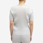 Pleats Please Issey Miyake Women's Basics Pleats T-Shirt in Grey