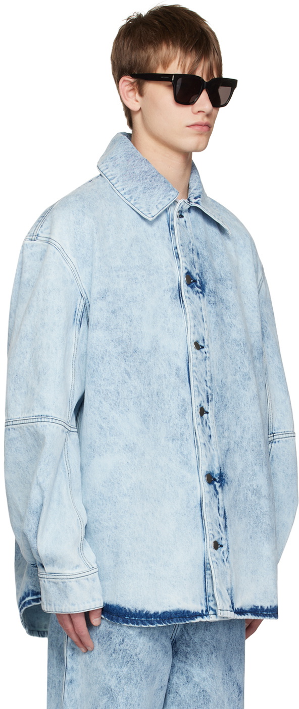 LGN Louis Gabriel Nouchi Blue Washed Denim Jacket