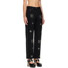Anna Sui Black Studded Jeans