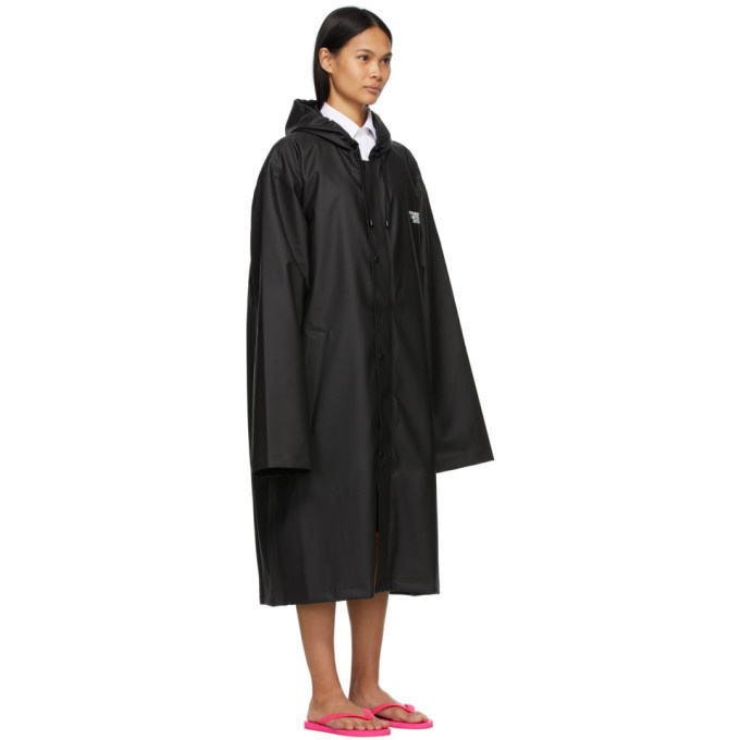 VETEMENTS Black Limited Edition Logo Print Raincoat Vetements