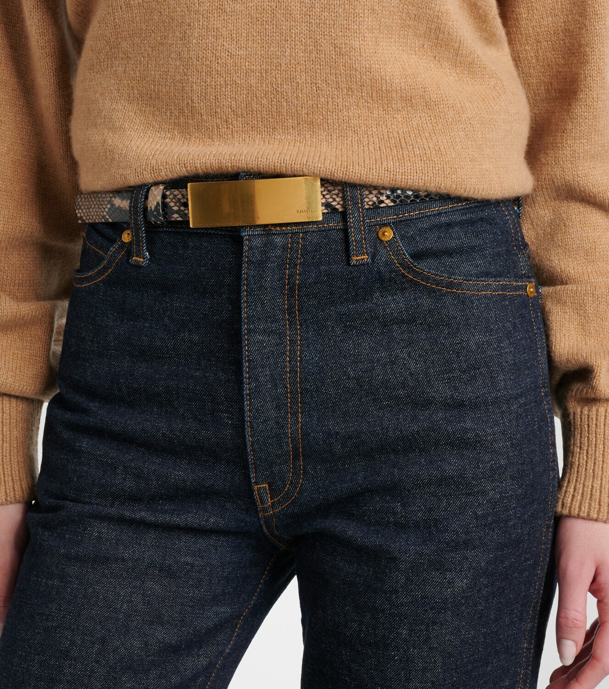 Khaite Berlin snake-effect leather belt