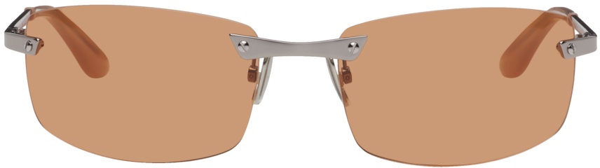 Photo: Acne Studios Silver Rectangular Sunglasses