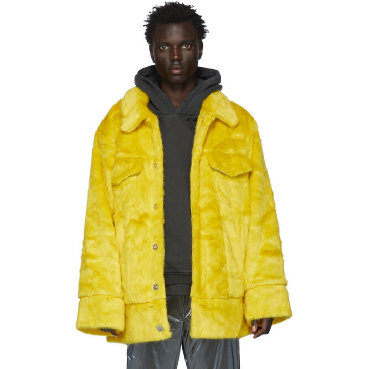 Photo: Landlord Yellow Faux-Fur Jacket