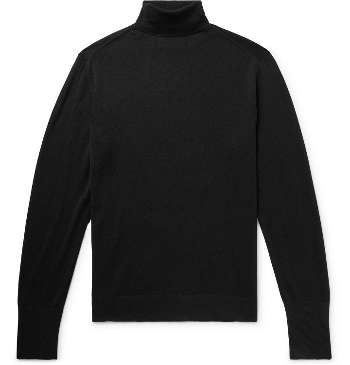 Photo: Officine Generale - Slim-Fit Merino Wool Rollneck Sweater - Men - Black