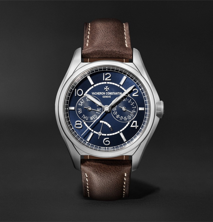Photo: VACHERON CONSTANTIN - Fiftysix Day-Date Limited Edition Automatic 40mm Stainless Steel and Leather Watch, Ref. No. 4400E/000A-B943 - Blue