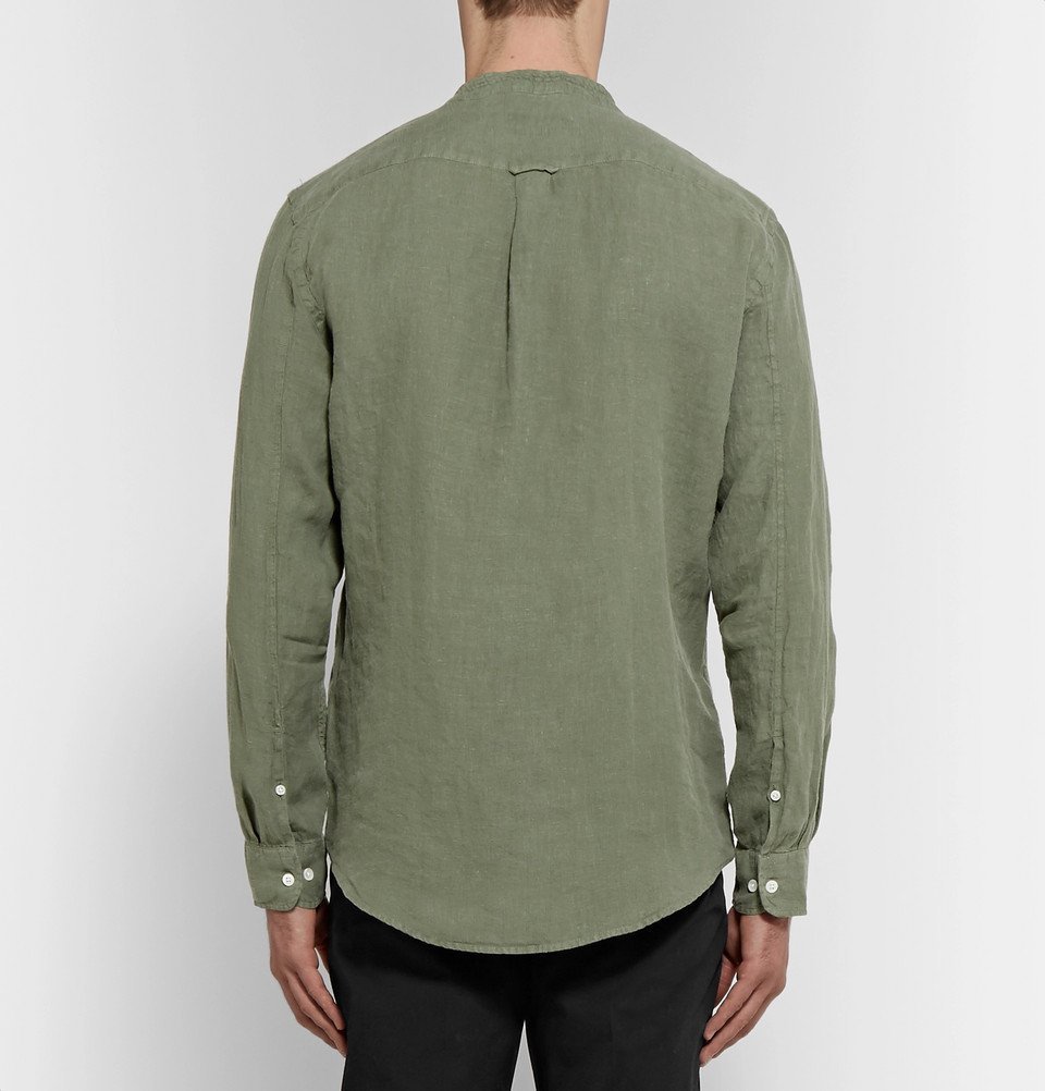 NN07 - Devon Grandad-Collar Linen Shirt - Men - Army green NN07