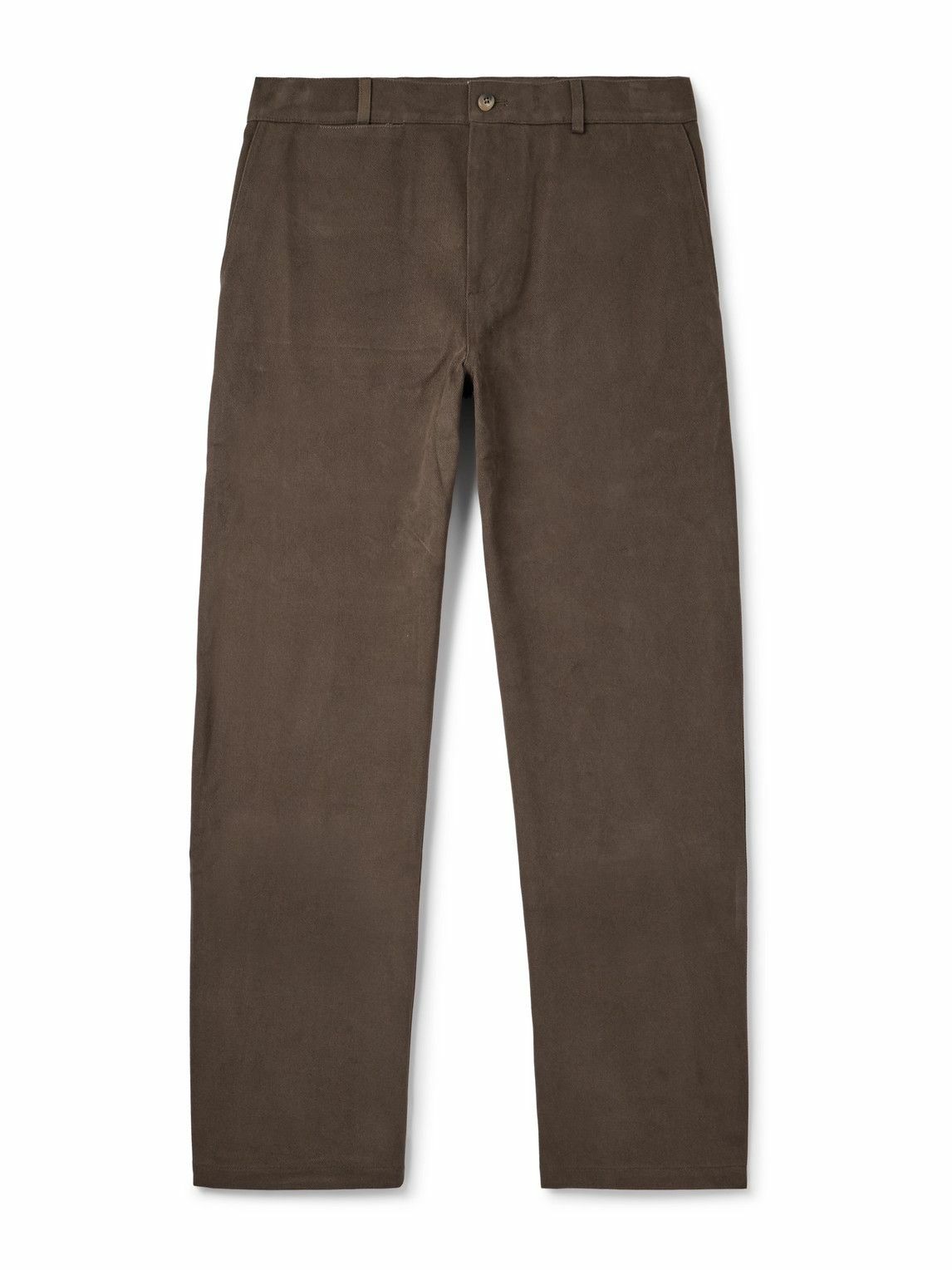 De Bonne Facture - Balloon Tapered Cotton-Twill Trousers - Brown