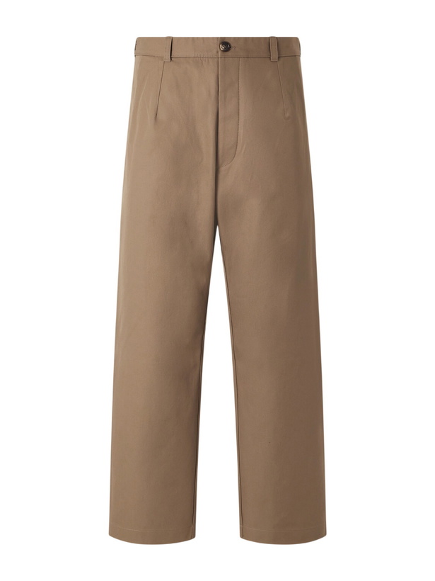 Photo: Loro Piana - Fuji Cleveland Cotton-Gabardine Wide-Leg Trousers - Brown