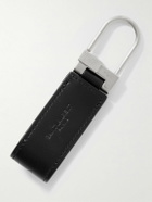 SAINT LAURENT - Tiny Cassandre Logo-Embellished Leather and Silver-Tone Key Fob