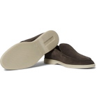 Loro Piana - Summer Walk Suede Loafers - Gray