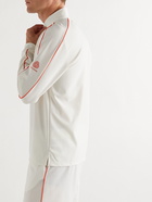 Castore - AMC Woolmark Logo-Print Wool-Blend Jersey Half-Zip Tennis Shirt - White