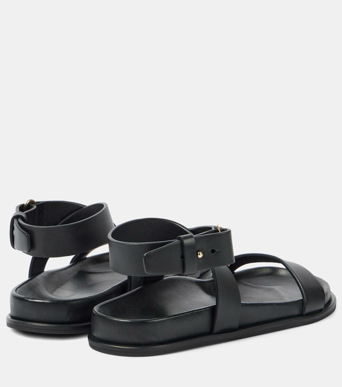 Toteme Women's Low Leather Sandals Black