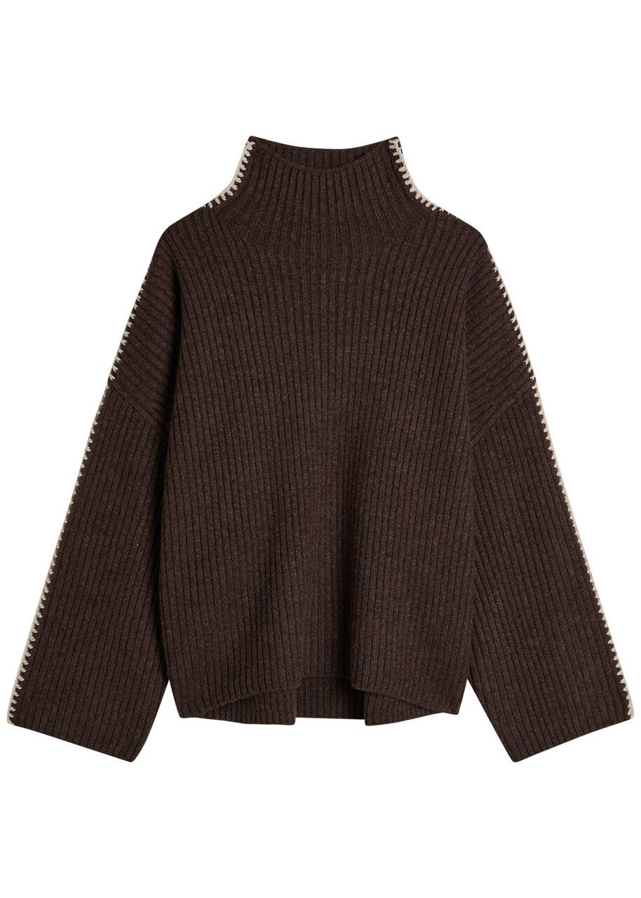 Rag & Bone Ingrid Ribbed Wool Jumper Brown