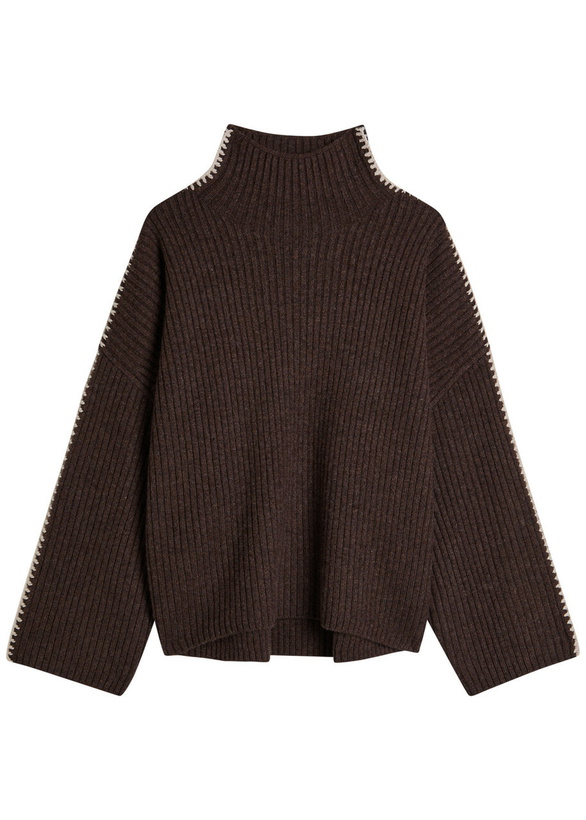 Photo: Rag & Bone Ingrid Ribbed Wool Jumper Brown