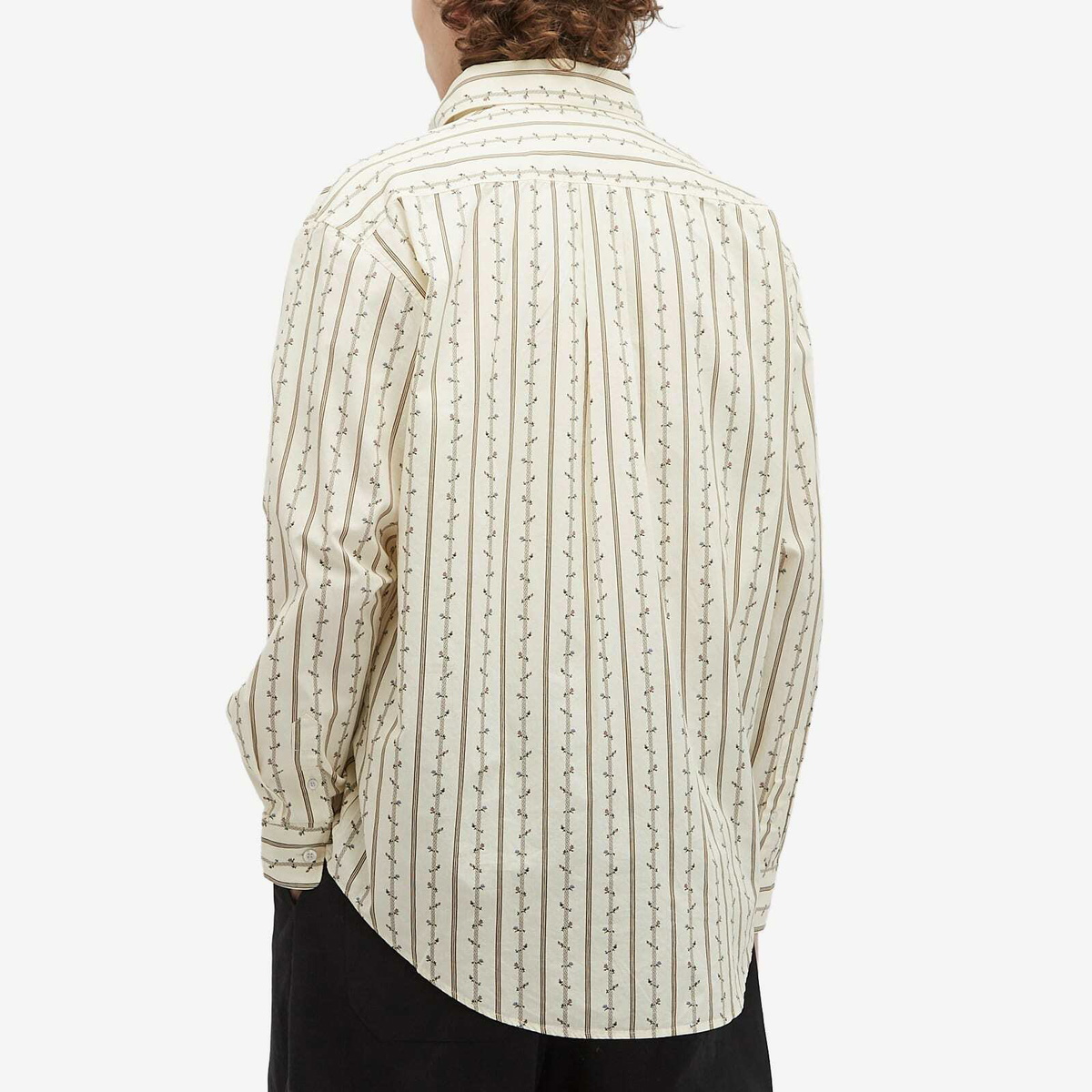 Drôle de Monsieur Men's Braided Flower Shirt in Ecru