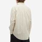 Drôle de Monsieur Men's Braided Flower Shirt in Ecru