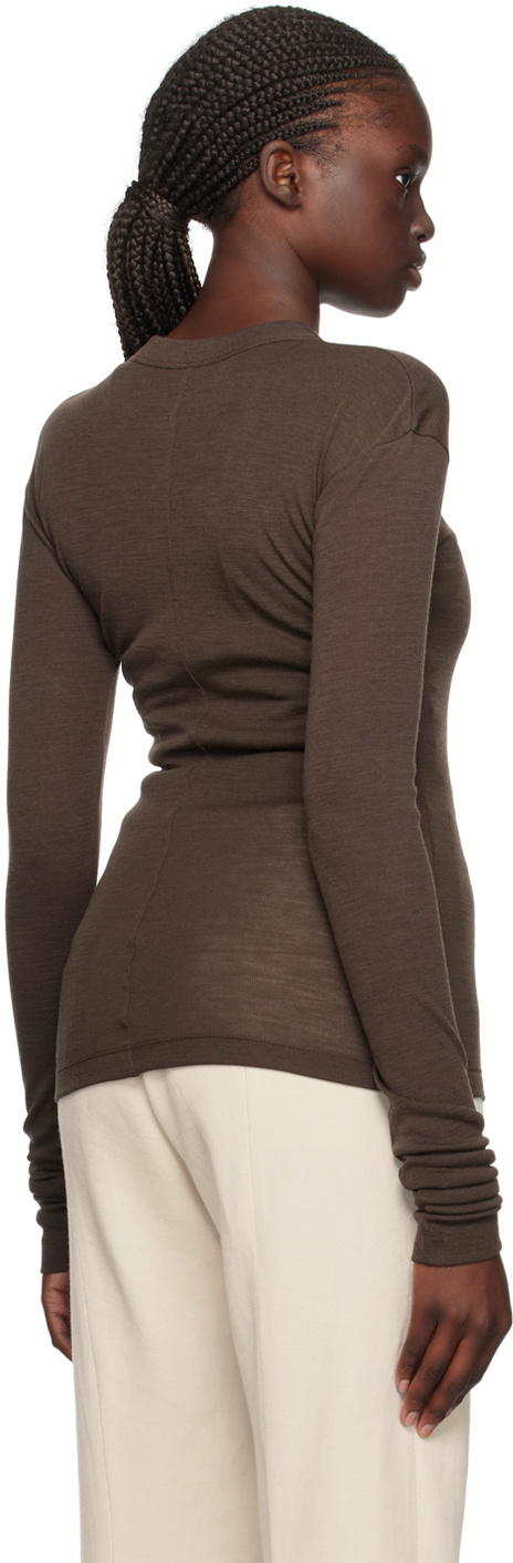 BITE Brown Crewneck Long Sleeve T-Shirt