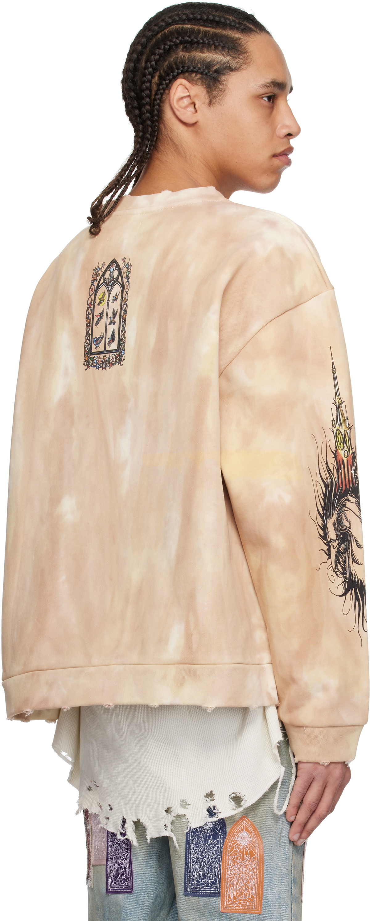 Who Decides War Beige Soaring Window Crewneck Sweatshirt