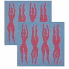 By Parra Men's Under Hot Water Kitchen Towel - Set of 2 in Multi