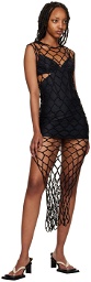 MISBHV Black Crochet Maxi Dress