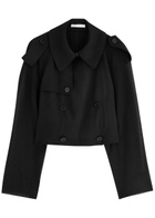 Helmut Lang Double-breasted Wool-blend Trench Coat Black