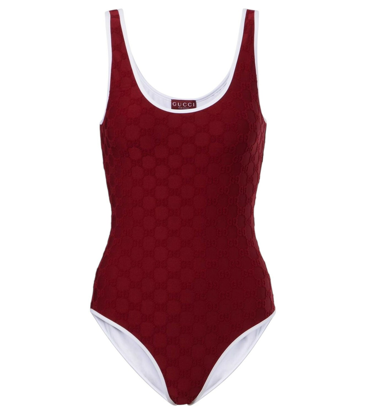 Gucci Burgundy Stretch Terry Fabric Swimsuit Gucci