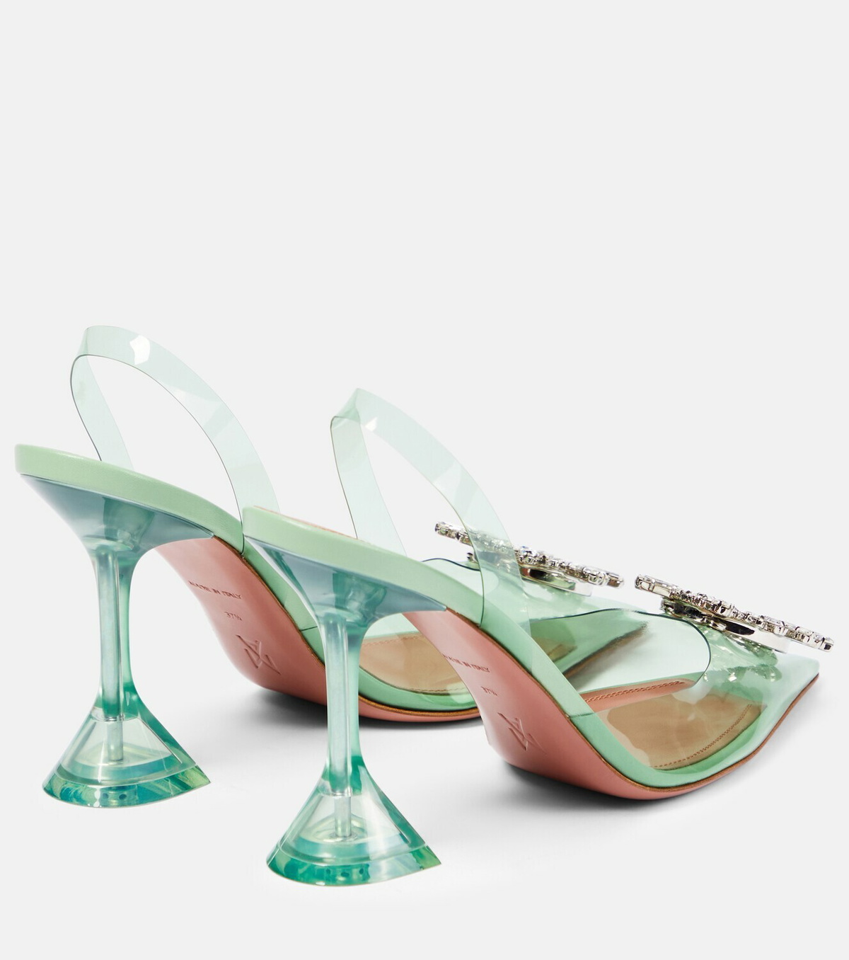 Amina Muaddi Begum embellished PVC slingback pumps