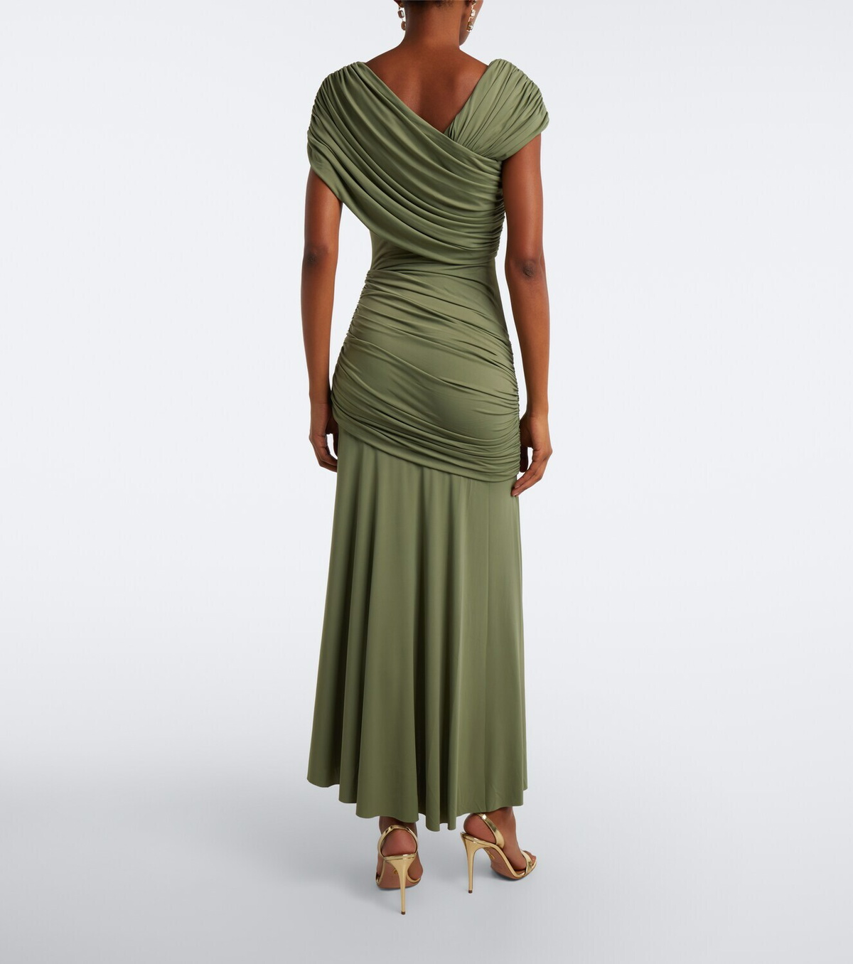 De La Vali Hela asymmetric ruched jersey mididress
