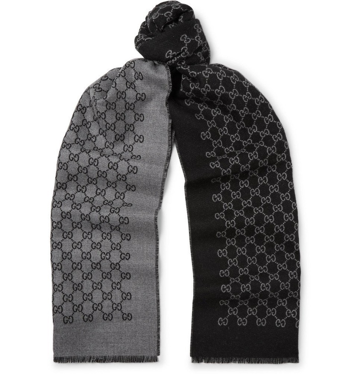 Photo: Gucci - Reversible Logo-Print Wool Scarf - Black