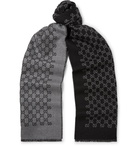 Gucci - Reversible Logo-Print Wool Scarf - Black