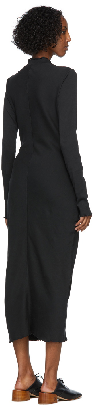 Raquel Allegra Black Long Sleeve Fitted Dress