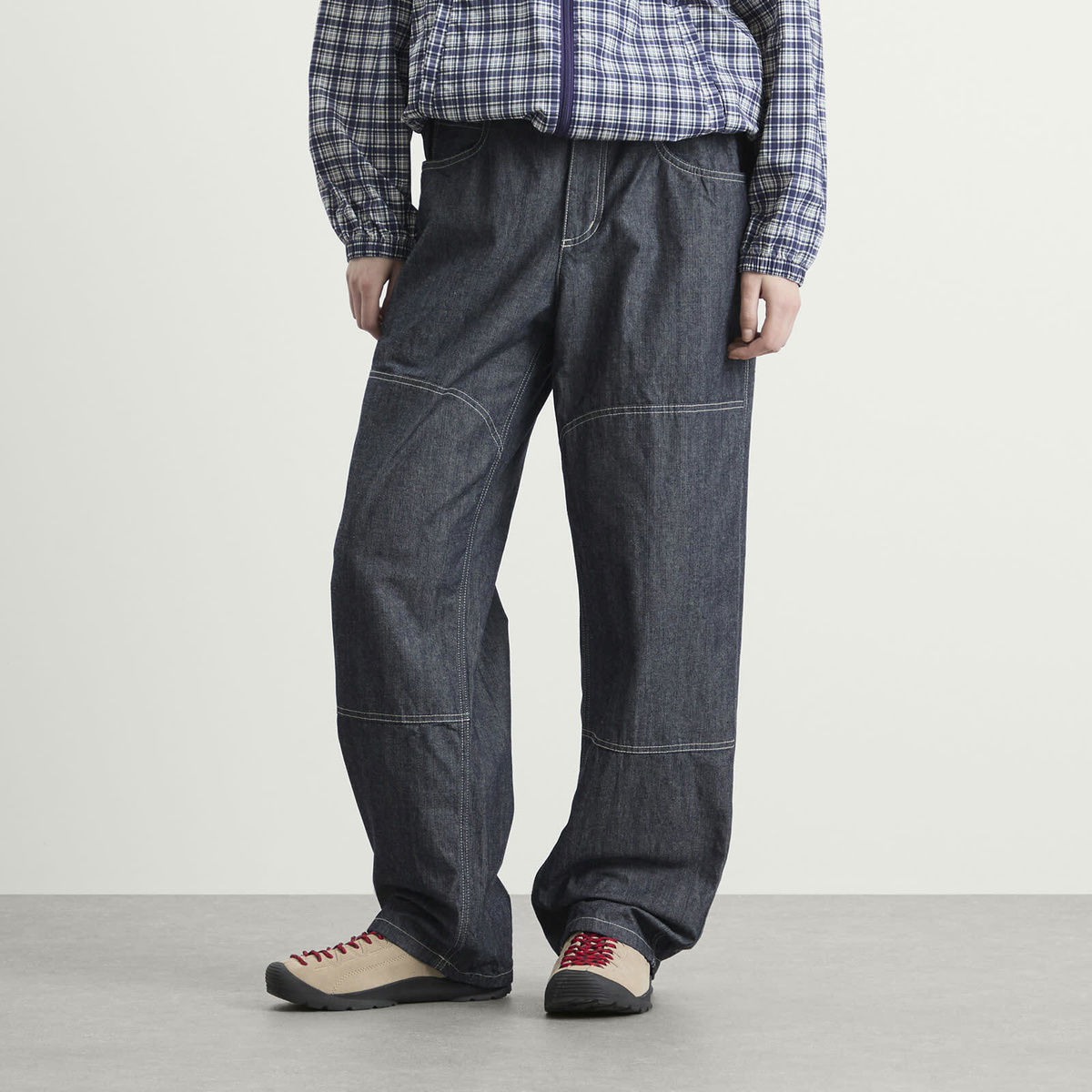 Gramicci Women's Japanese Chambray Double Knee Pant in Navy