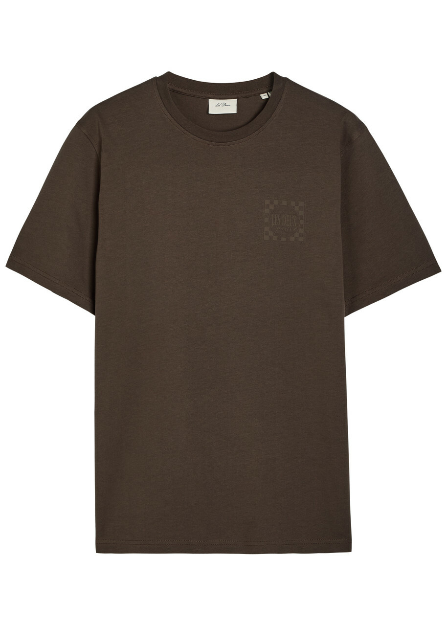 Les Deux Ben Goods Logo-print Cotton T-shirt Dark Brown
