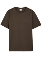 Les Deux Ben Goods Logo-print Cotton T-shirt Dark Brown