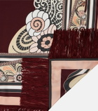 La DoubleJ Fringed printed silk twill scarf