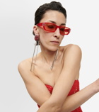 Magda Butrym - x Linda Farrow embellished rectangular sunglasses