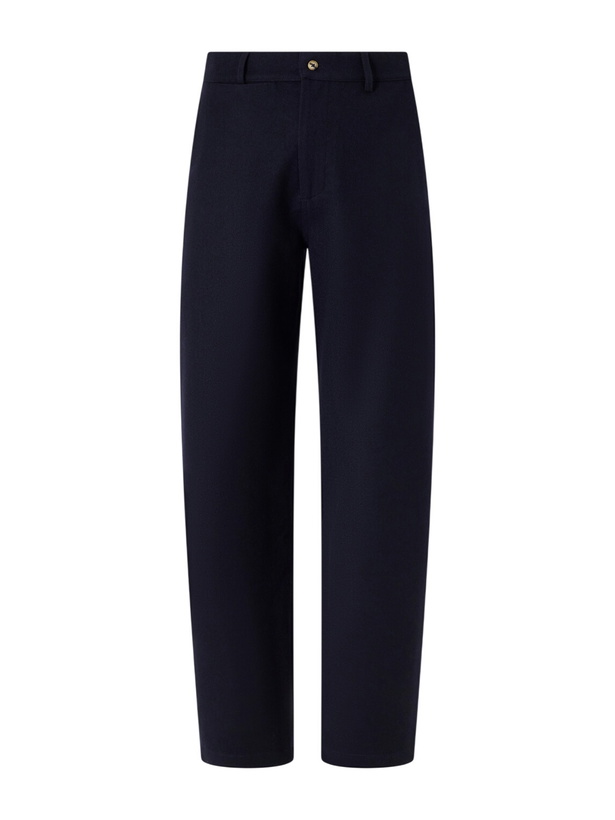 Photo: De Bonne Facture - Balloon Wide-Leg Wool and Cotton-Blend Trousers - Blue