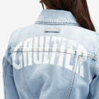 Jean Paul Gaultier Women's Logo Denim Jacket in Light Blue/White