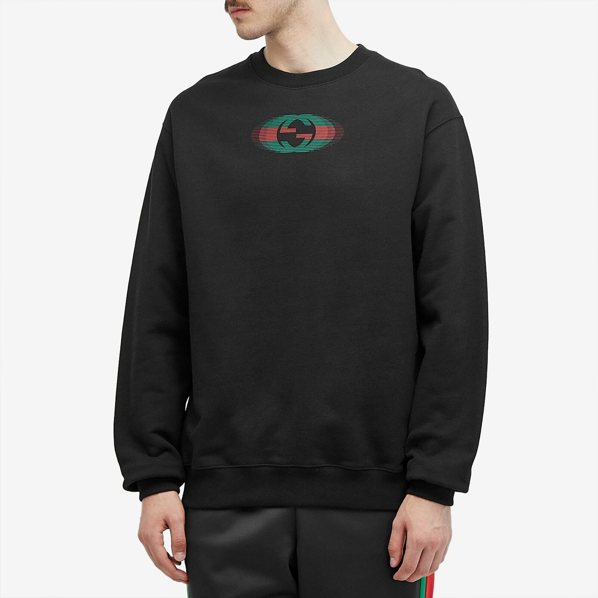 Gucci Men's Back Logo Crew Neck Sweatshirt in Black Gucci