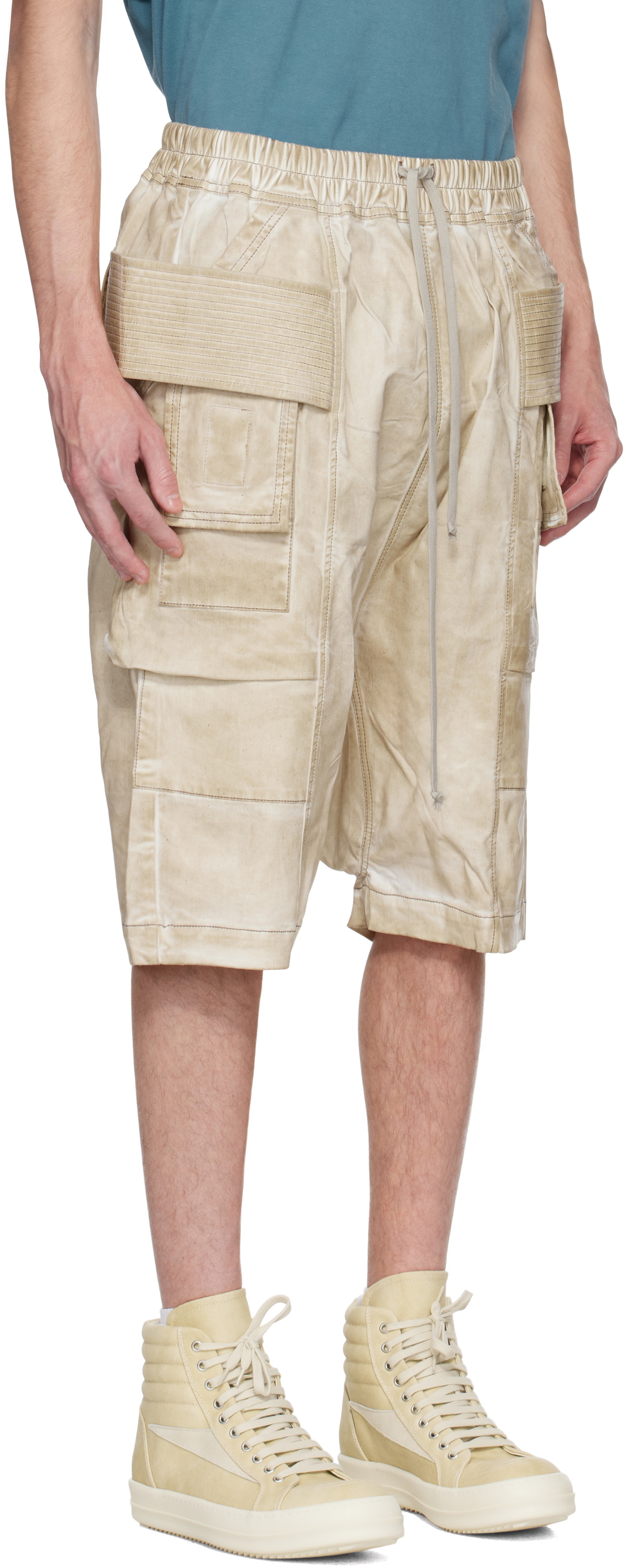 Rick Owens DRKSHDW Beige Hollywood Creatch Cargo Pods Denim Rick Owens DRKSHDW Beige Hollywood Creatch Cargo Pods Denim